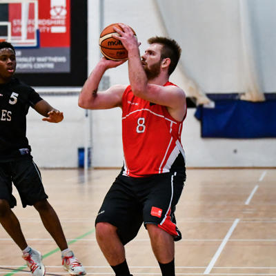 Staffs Plater number 8 goes for a 3 pointer attempt